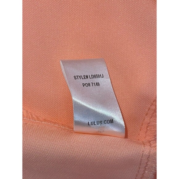 Lulus Peach Backless Skater Dress Womens SM High Neck Pearl Party Prom - Picture 11 of 11